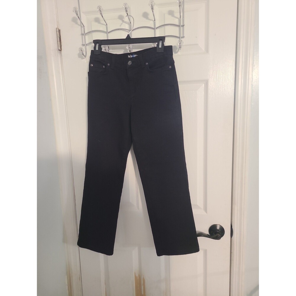 Style & Co. Petite Black Jeans Size 6PS Straight Leg 5-Pocket Excellent